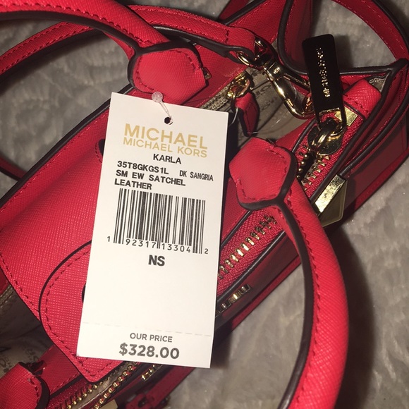 NWT Michael Kors “Karla” crossbody bag in sangria - Picture 8 of 8